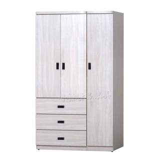 香榭二手傢俱*全新品 康乃馨 冰島雪松4x7尺三門衣櫃(全木心板)-男櫃-衣櫥-有門衣櫃-櫥櫃-收納櫃-置物櫃-單人衣櫃