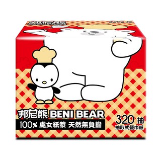 BeniBear邦尼熊廚師版抽取式柔式紙巾320抽72入/箱