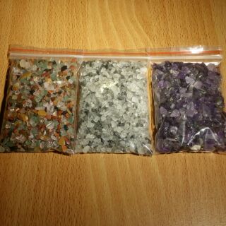 ☆【天然五行碎石/紫水晶碎石/黑髮晶碎石】☆100g 【細粒】