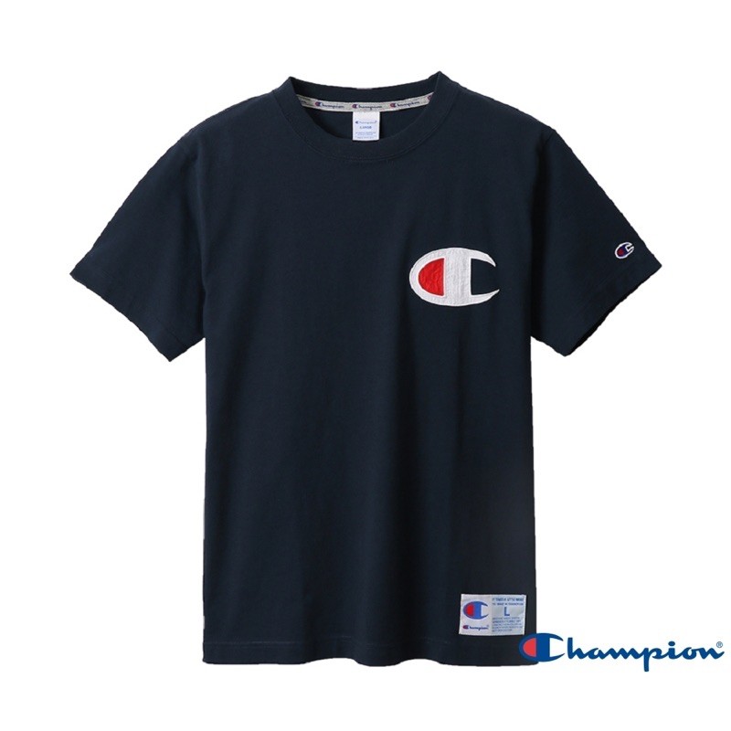 [K.K]二手 CHAMPION 深藍LOGO T恤 (L)