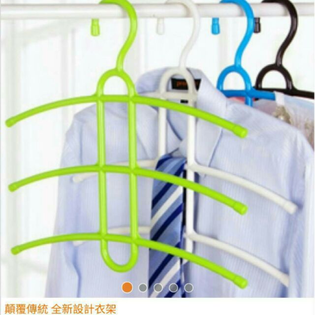 三層衣架
一次能掛3件衣服 圍巾領帶絲巾等 整整齊齊節省空間   表面光滑 不傷衣服
一個30元