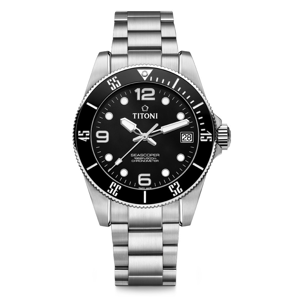 TITONI 梅花錶  SEASCOPER 600 米深潛系列男機械腕錶(83600S-BK-256)-42mm