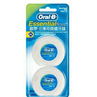 歐樂B50M牙線薄荷微蠟2入