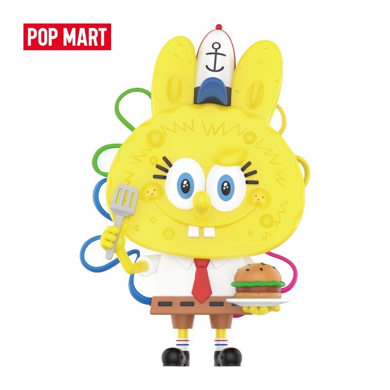 POPMART泡泡瑪特 Labubu x 海綿寶寶大號玩具潮流創意禮物
