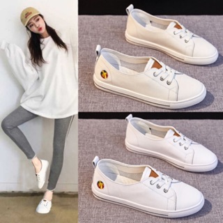 【35-40#】JC Shop韓系軟牛皮真皮小白鞋 真皮懶人鞋 單鞋 平底鞋 真皮樂福鞋 休閒鞋 女鞋