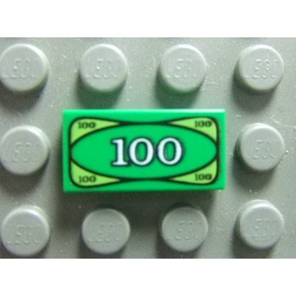 【積木2010】樂高 LEGO 鈔票 / 100元紙鈔 / 錢 1X2Tile (印刷磚片)
