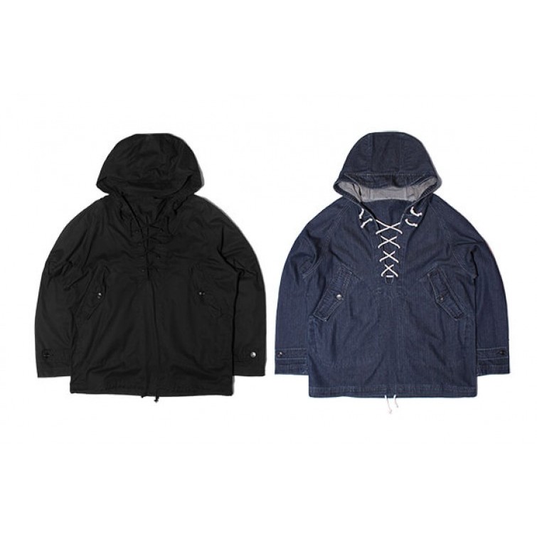 { POISON } LESS ANORAK PARKA 水洗藍丹寧 TWILL斜紋 套頭式風衣外套