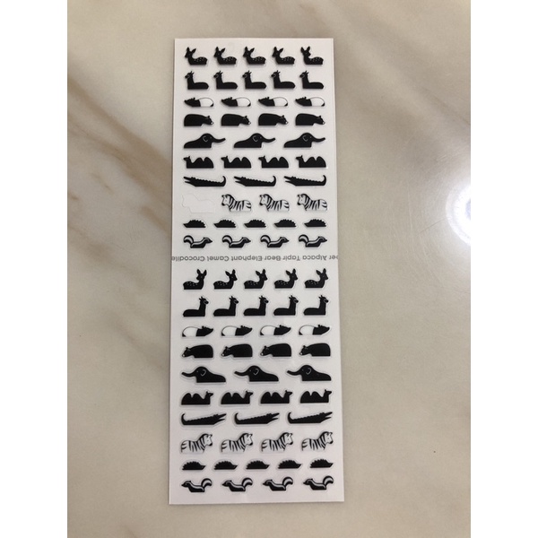**Doreen** 特價區 日本 MIDORI 黑白動物 羊駝 梅花鹿 馬來貘 斑馬註記 標示 裝飾 行事曆手帳貼紙