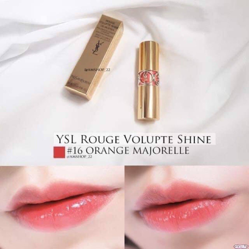 Ysl 情挑誘光水唇膏唇彩色號16 傲慢橘紅保濕 蝦皮購物