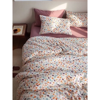Little Bed小床-萊卡運動棉雙人床組 碎花圖案 白色系 ins風 寢具 被套 床包 工廠直營店面