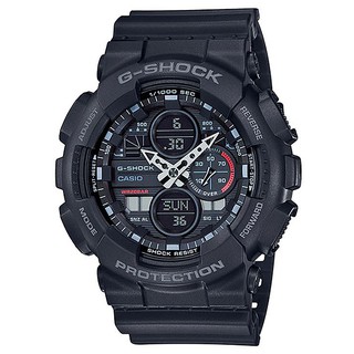 【CASIO】G-SHOCK 復古音響概念防磁三眼三圈大錶徑雙顯錶-黑(GA-140-1A1)