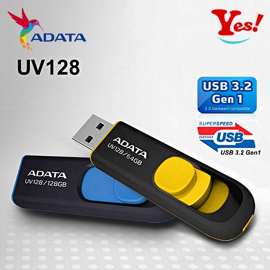【Yes❗️台灣公司貨】Adata 威剛 UV128 32G/GB 64G/GB USB 3.1 USB 3.2 隨身碟
