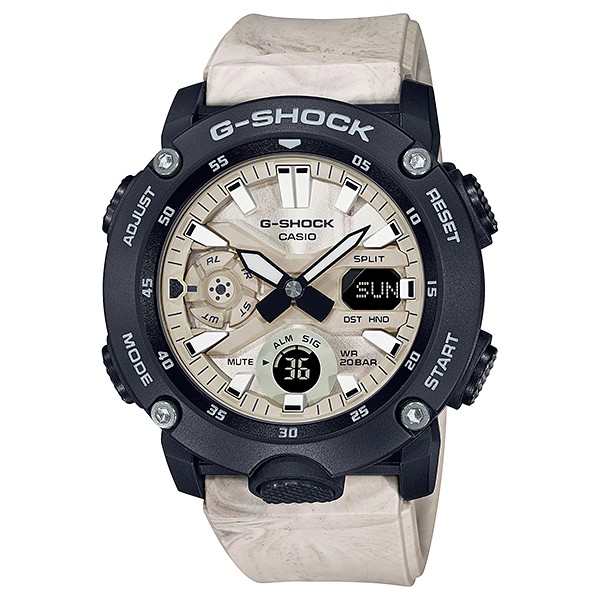 CASIO 卡西歐 G-SHOCK 時尚大理石紋手錶 GA-2000WM-1A