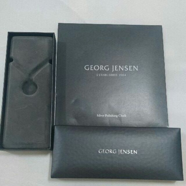 代售 Georg Jensen喬治傑森項鍊空盒 全新飾銀布 未使用紙袋