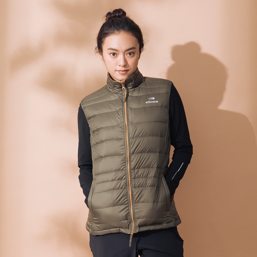 法國【EIDER】女輕量保暖透氣羽絨背心 / 8EIV2820-[黑、綠]