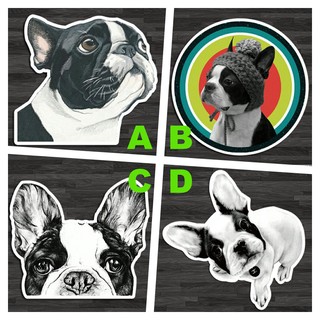 < 預購 ＋ 現貨 > 法鬥 波士頓 鬥牛犬 英鬥 八哥 防水 貼紙 行李箱 汽車 機車 筆記本 油箱 水壺 手機