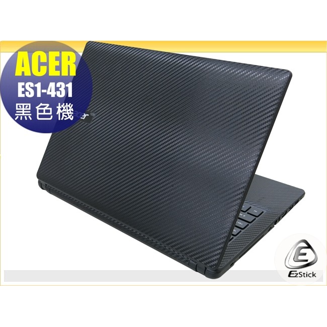 【Ezstick】ACER ES1-431 黑色卡夢紋機身貼 (上蓋+鍵盤週圍貼) DIY包膜