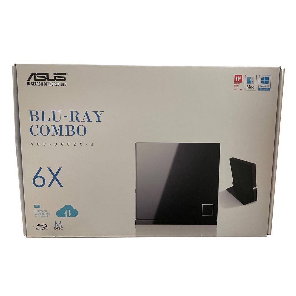 華碩 ASUS SBC-06D2X-U 超薄外接式6X Blu-ray Combo 藍光光碟機DVD燒錄機(平行進口)
