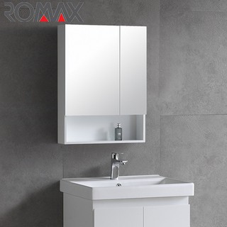 《ROMAX 羅曼史》60cm 雙開門鏡箱櫃 TW-627 鏡櫃 白色5層環保鋼琴烤漆 全防水發泡板【都會區免運費】