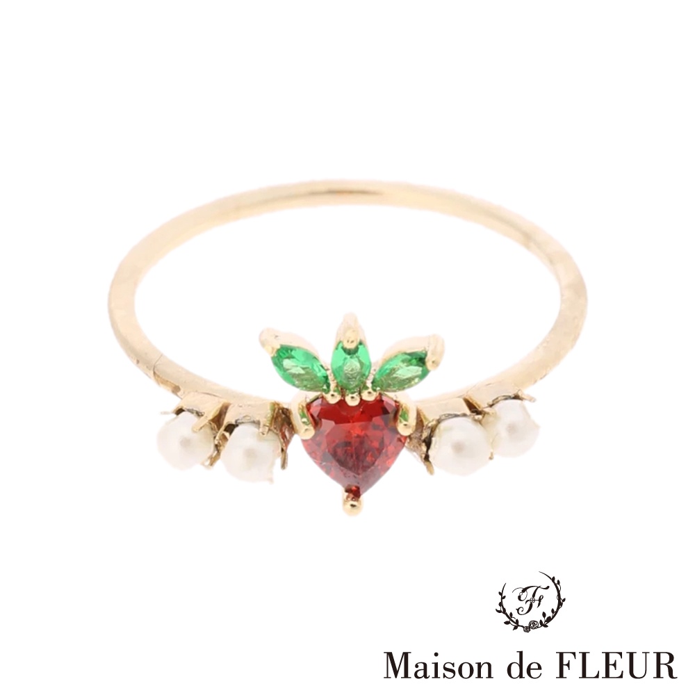 Maison de FLEUR 草莓造型水鑽戒指(8A21FCJ0200)