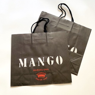 MANGO 黑色 紙袋 手提袋 名牌 服飾 百貨 專櫃 精品店 西班牙 品牌