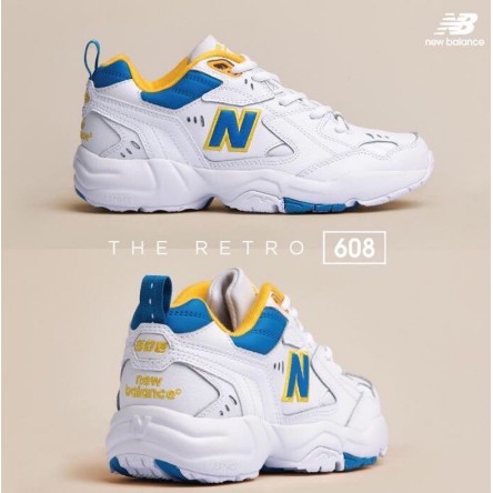 二手 IU代言 New Balance NB608 黃藍色 復古老爹鞋 23.5cm
