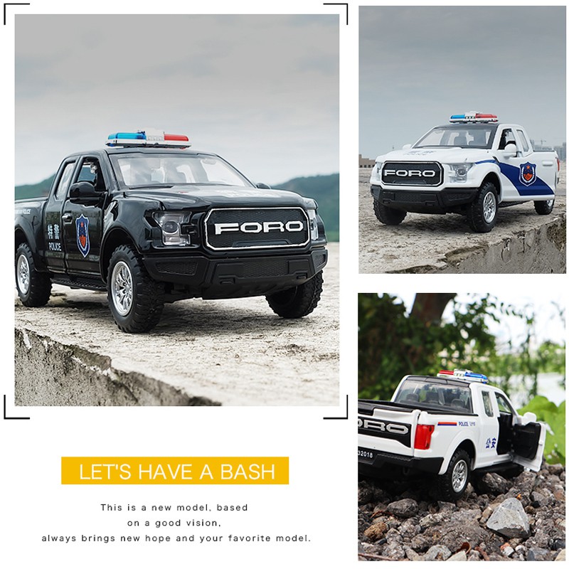 Bobo媽咪 建元模型盒裝1 32 Ford F150 Raptor 福特猛禽皮卡警車聲光回力車 蝦皮購物