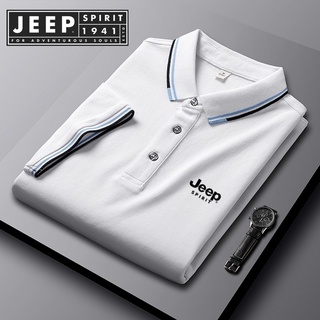Jeep SPIRIT 1941 ESTD 新款男士純棉 Polo 時尚商務 Polo T 恤短袖夏季襯衫