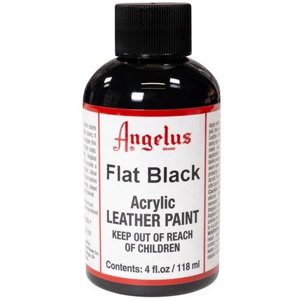 Angelus Brand專業水性皮革顏料Flat Black消光黑 4oz/118ml/全新未拆