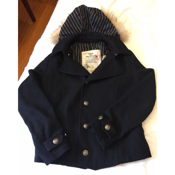 PPFM 日本購,軍式大衣 size XL ,毛帽可拆.有特殊設計鈕扣及拉鍊非常顯瘦.