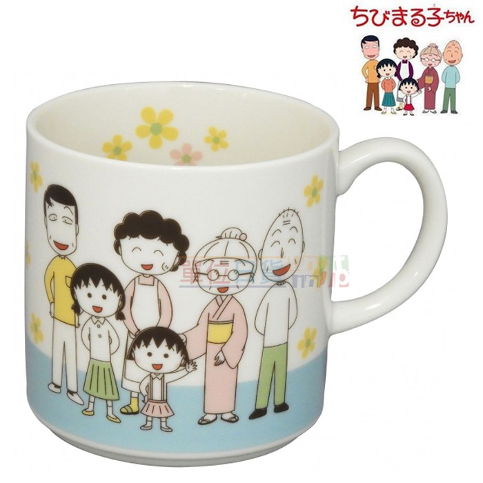 『 單位日貨 』日本正版 櫻桃小丸子 小丸子 家人 大集合 圖樣造型 咖啡杯 馬克杯 陶瓷杯 杯子 日本製 250ML