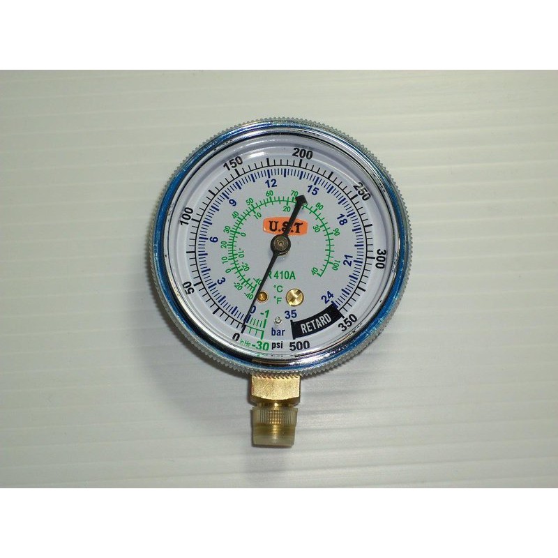 (新品)(台製) 冷煤錶 冷媒錶 冷媒壓力錶頭 R410A 低壓單錶 單錶 低壓 RG-410-500 (藍)