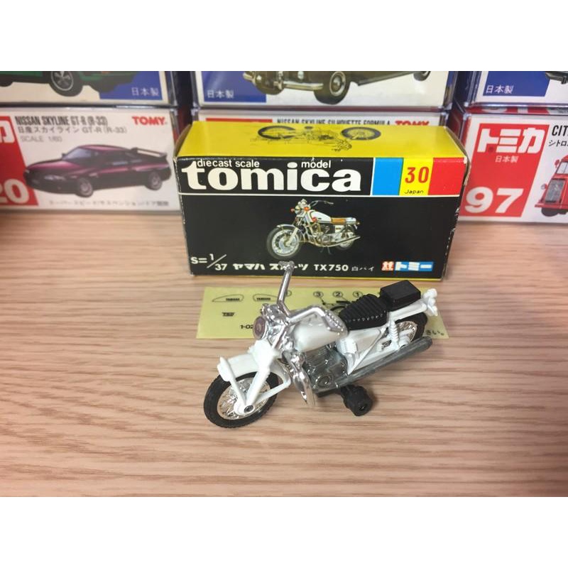 Tomica 日本製 黑盒 no.30 YAMAHA SPORTS TX 750 白色摩托車 山葉機車 黑箱 絕版