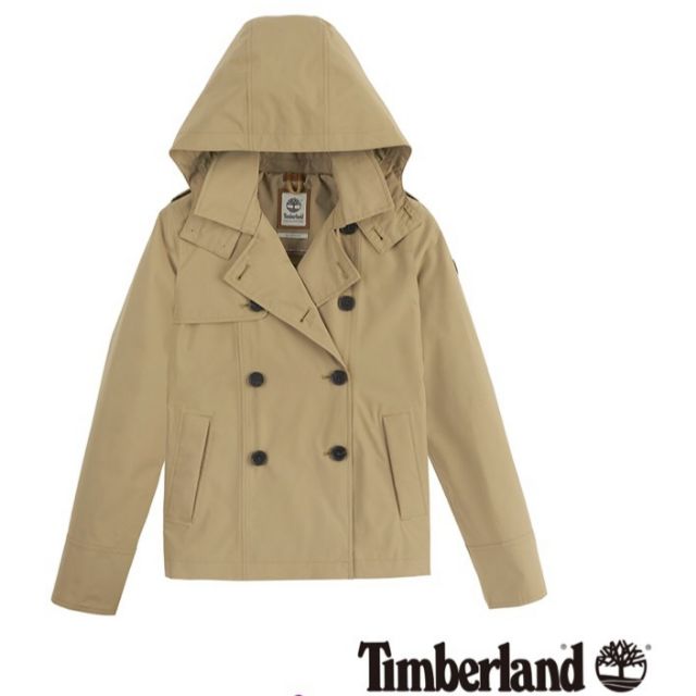 【Timberland】女款短版風衣外套