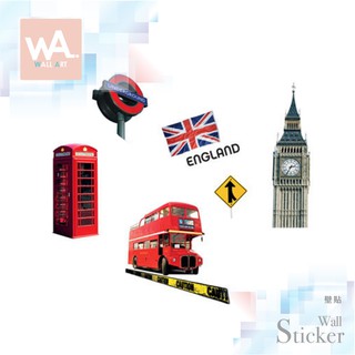Wall Art 無痕壁貼 英倫風情 現貨 室內設計 生活美學 展覽佈置 創意 DIY 客廳 倫敦 巴士 地鐵 8223