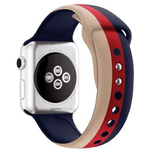 彩色矽膠錶帶適用於Apple Watch 41mm 45mm 42mm 44mm 軟矽膠 運動錶帶 手錶錶帶 個性