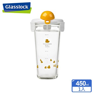 Glasslock 悠遊玻璃隨行杯 450ml-小鴨