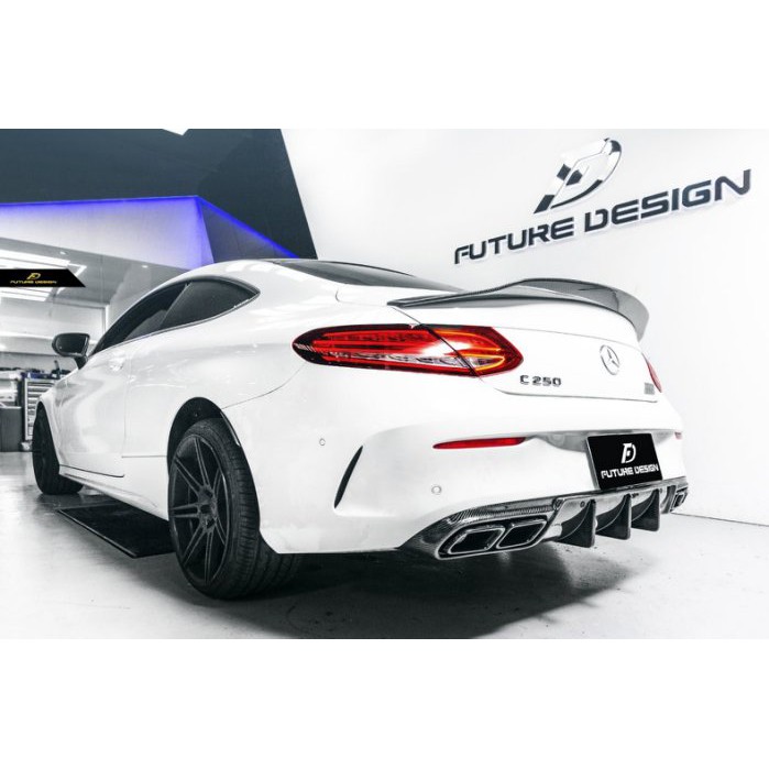 【Future_Design】賓士 BENZ W205 2D 雙門C180 C250 AMG FDGT 卡夢 後下巴