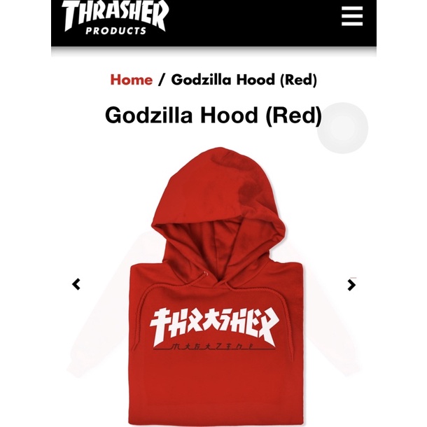 🔥Thrasher Godzilla hood哥斯拉 連帽T恤 /大學T潮流 滑板 系列 字母