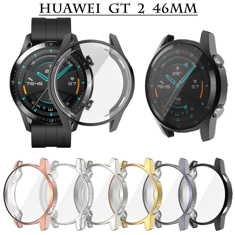 華為手錶外殼 Huawei GT 2 TPU防震保護套 屏幕保護 華為GT2 46mm 全包電鍍殼
