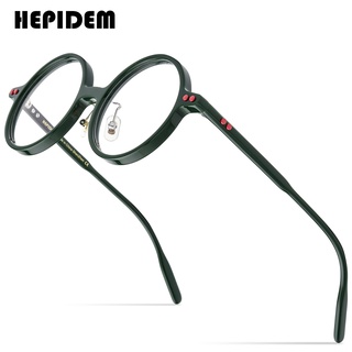 Hepidem 醋酸纖維光學眼鏡框男士新款時尚復古復古超大圓形眼鏡眼鏡
