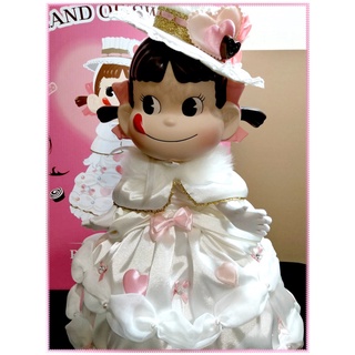 日本帶回早期正版絕版現貨-全新已拆封-2013不二家牛奶妹糖果公主年度大公仔陶瓷人形玩偶