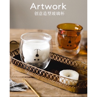 {Garden} 雙層小熊玻璃杯 耐熱杯 可愛造型杯 雙層玻璃杯 早餐杯