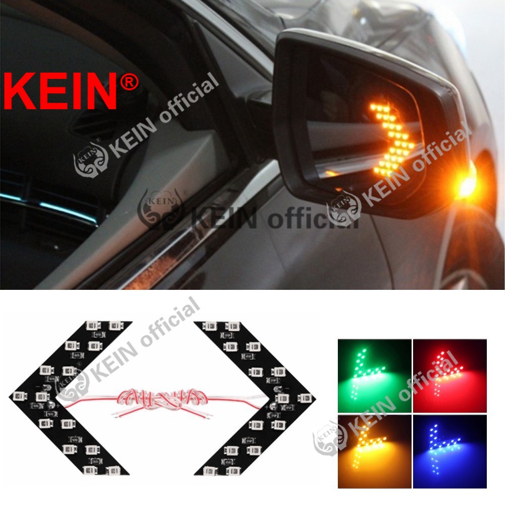 KEIN【現貨下殺】汽車後視鏡轉向燈 隱藏式LED轉向指示燈 14SMD LED箭頭燈轉向燈 LED轉向燈 汽車改裝