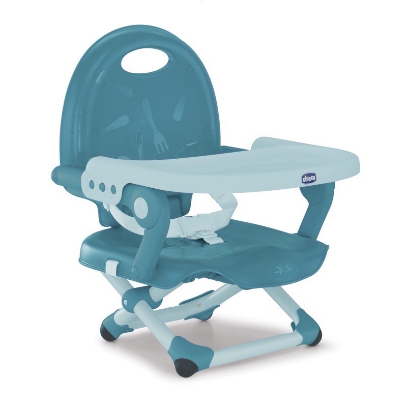 chicco折疊式餐桌椅-藍色（二手）