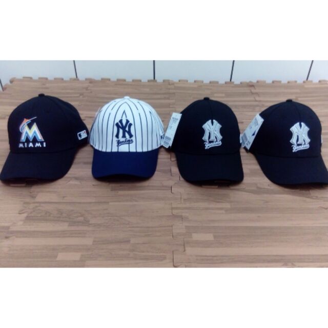 MLB-紐約洋基隊(黑) 馬林魚隊(黑) 棒球帽