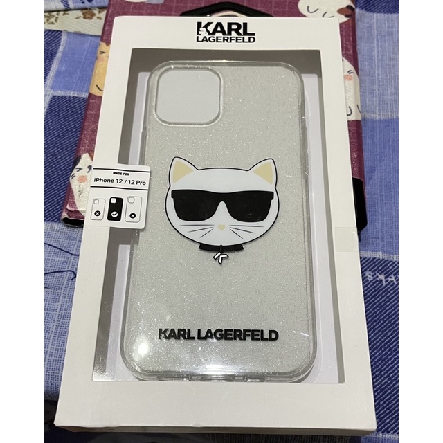 卡爾 KARL LAGERFELD iPhone 12 pro 手機殼 透明(Q版貓咪造型）