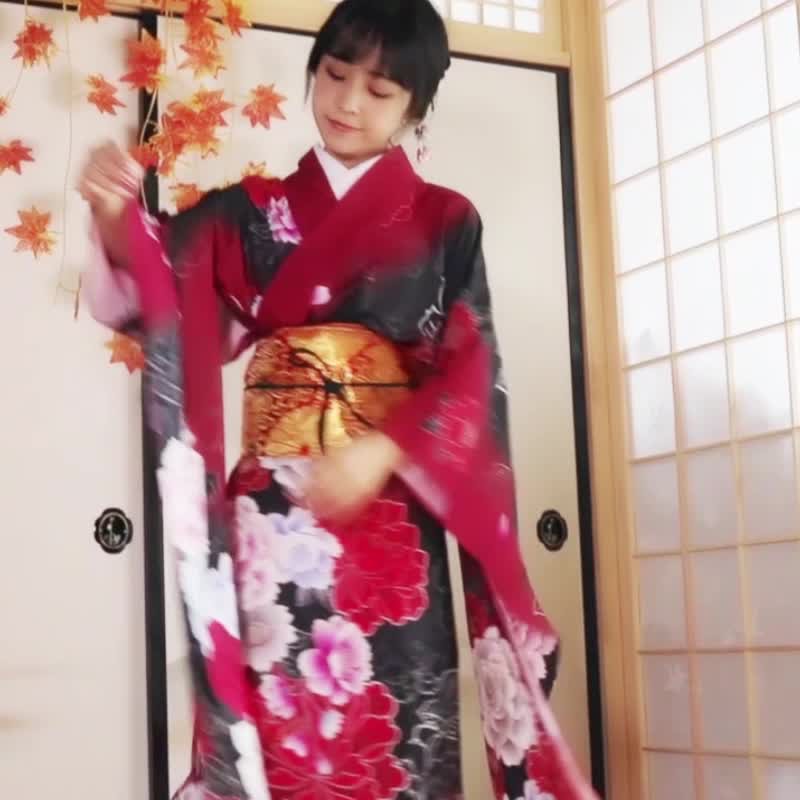 春日宴 現貨實拍速運 和風日本和服女傳統正裝振袖和服日式傳統浴衣袍聖誕萬聖節元旦角色扮演cos 蝦皮購物