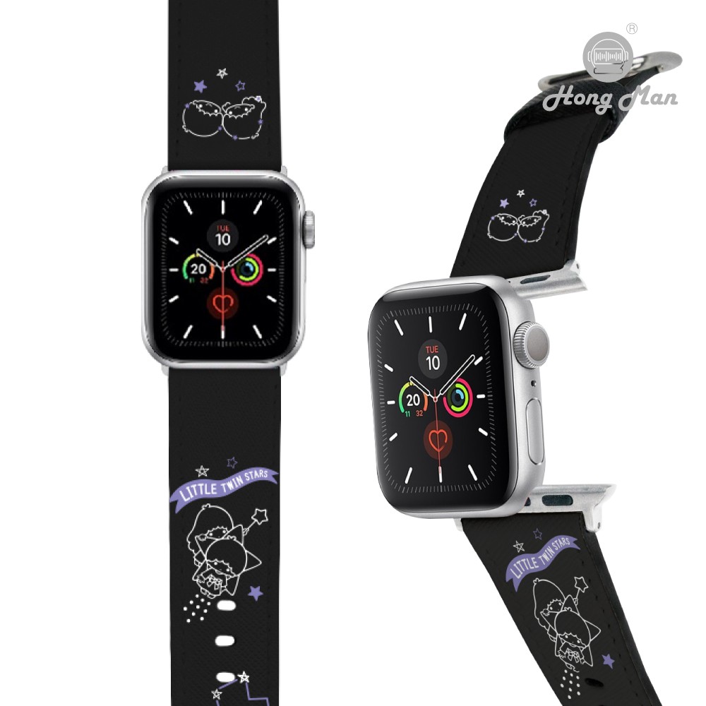 【Hong Man】三麗鷗 Apple Watch 皮革錶帶 雙子星