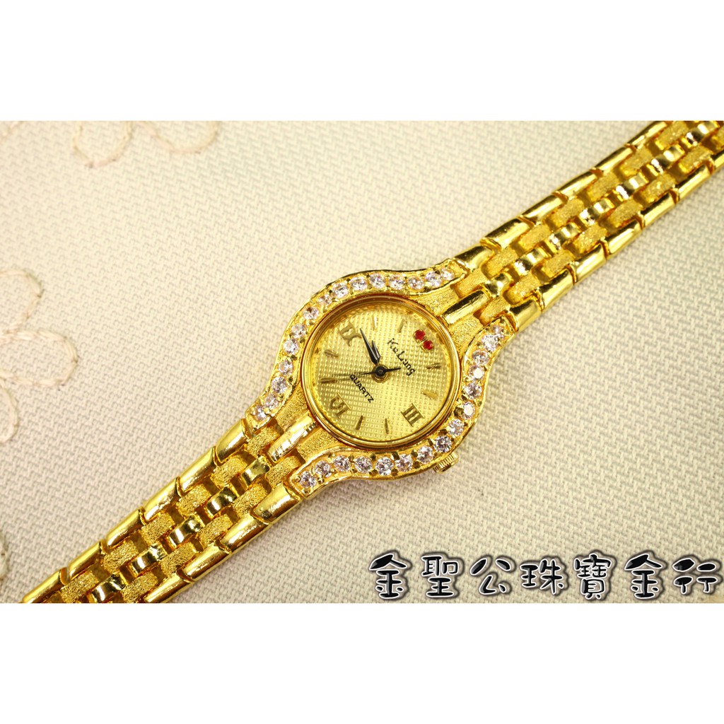 金聖公珠寶金行 ~ ㊣9999黃金手錶時尚巨星造型 gold 純金手錶 watch 黃金手錶 黃金女錶 黃金女生手錶